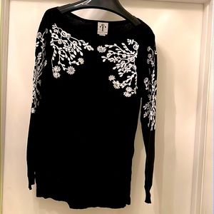 Mint condition black and white off the shoulder sweater size M